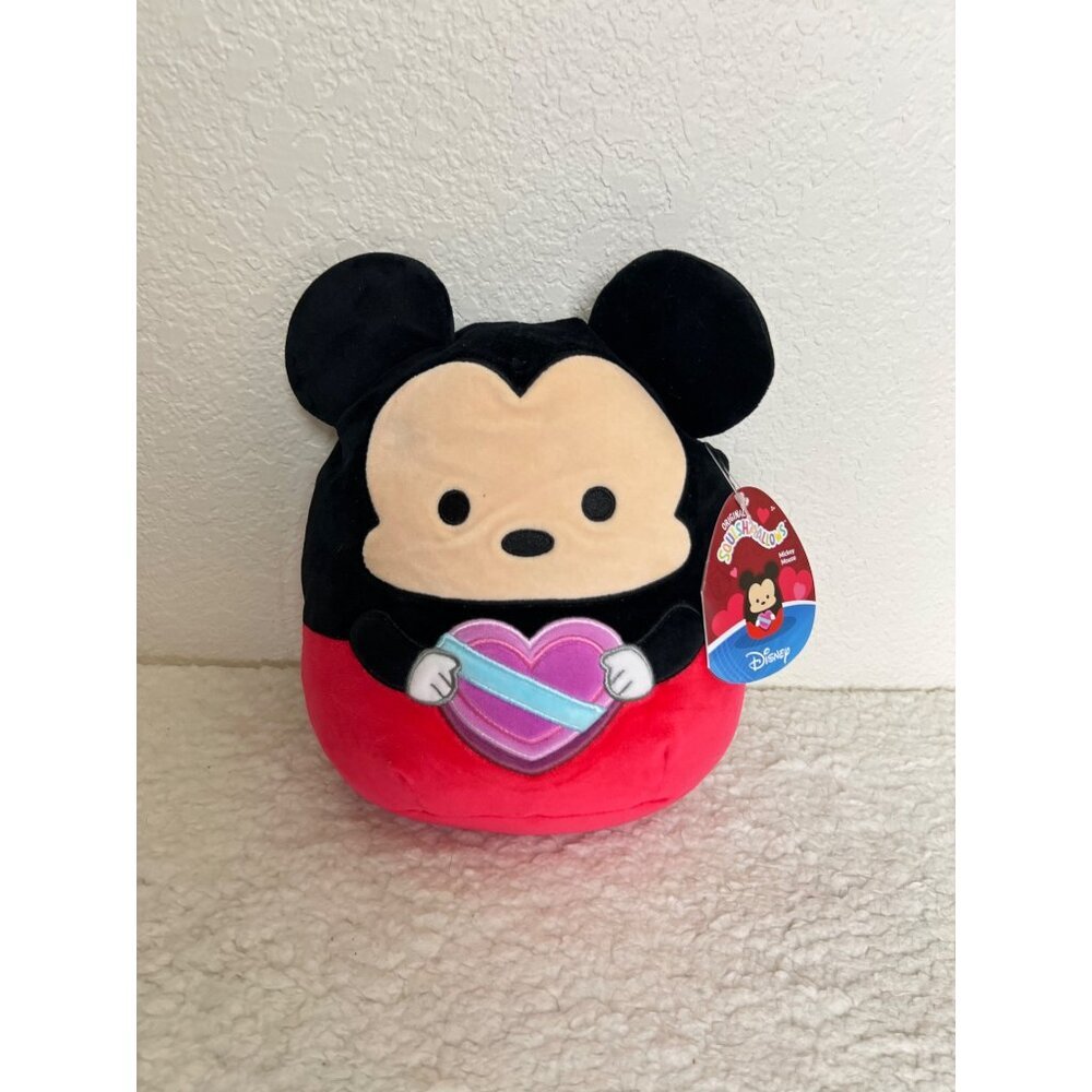Mickey Mouse Squishmallow Pillow Holding Heart New with tagsโ